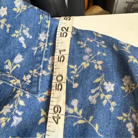 Liz Claiborne Sleeveless Denim Country Floral Maxi Boho Dress - Picture 4 of 8